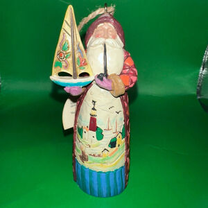 NOS Vintage 2006 Jim Shore Heartwood Creek A Ship Sails In Santa Ornament 4 1/2”